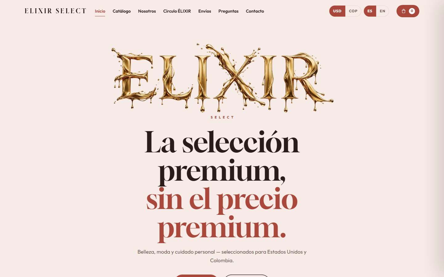 Inicio de la página de ÉLIXIR